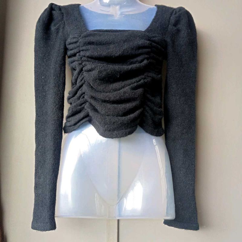 Ruched Front Long Sleeve Top