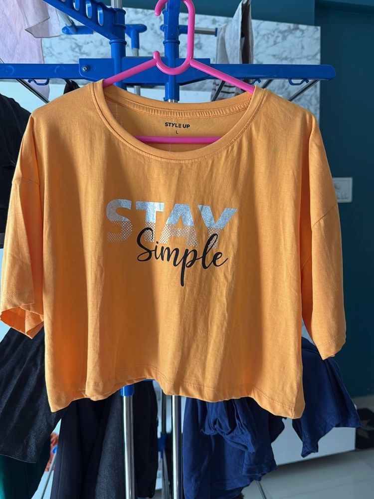 Orange Graphic Tee,price Negotiable,crop Top