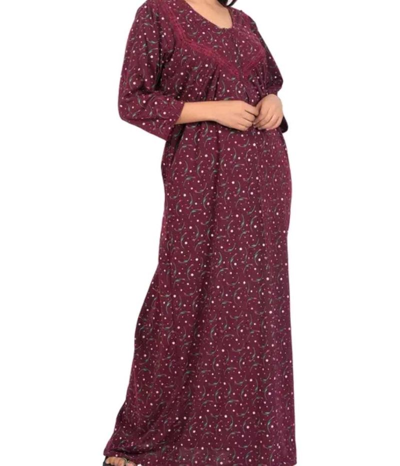 Maroon Printed Nighty