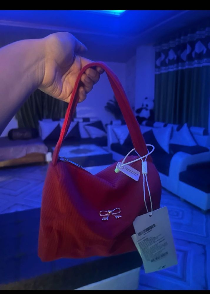 red makeup bag