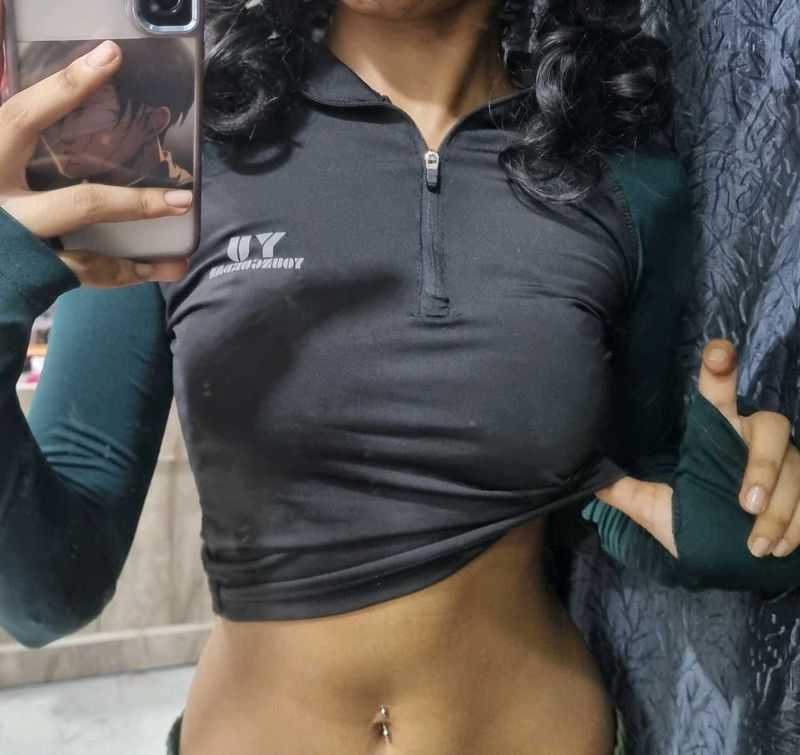 Gym Crop Top - Long Sleeve
