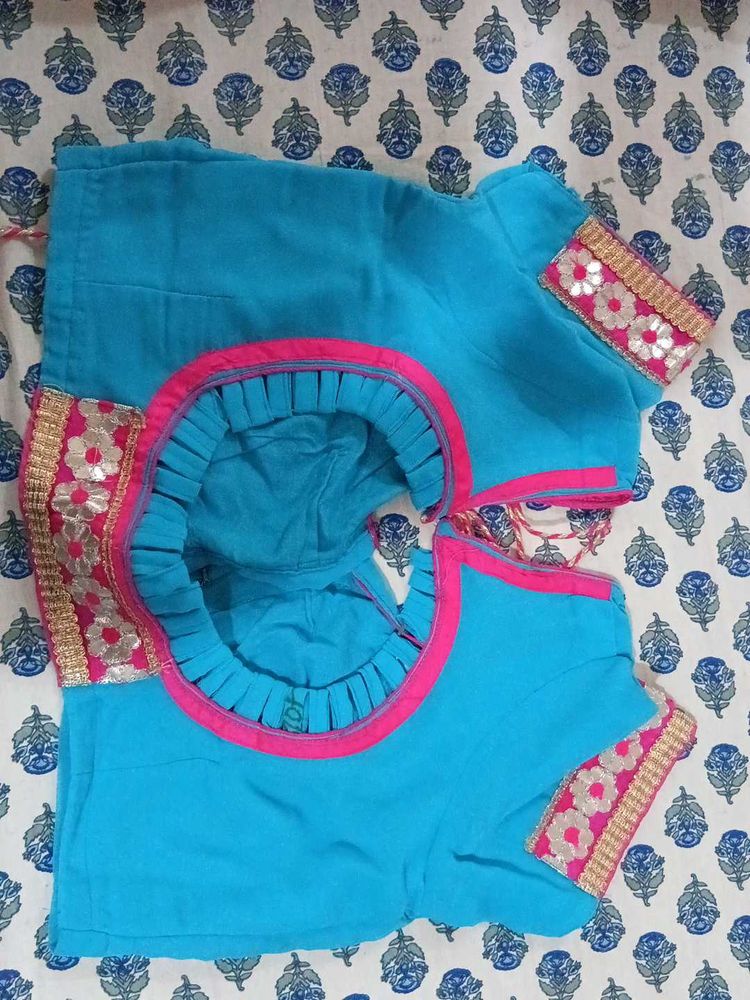 Blue &amp; Pink Readymade Blouse