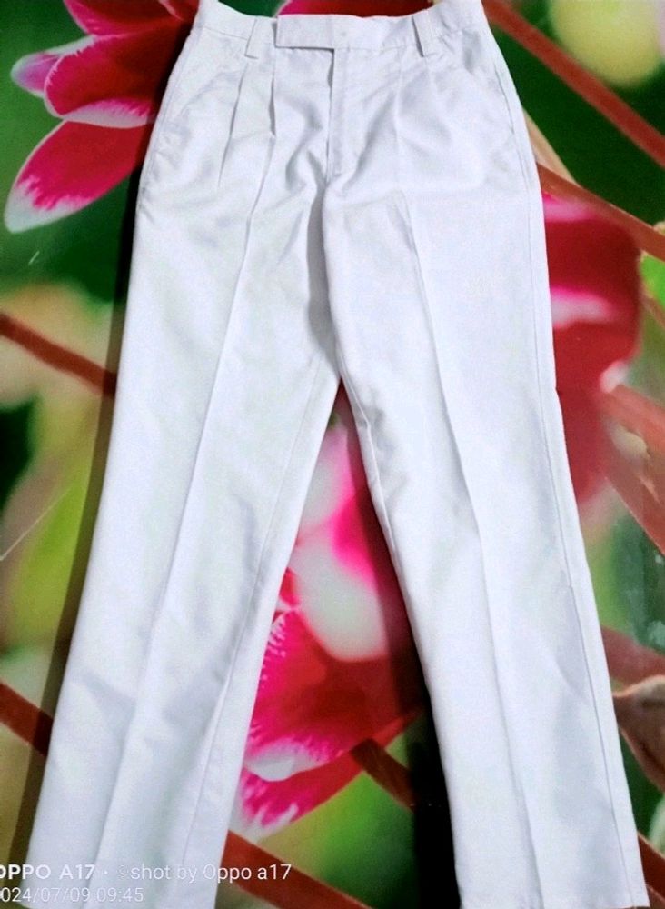 White Cotton Pant For School Uniform 2