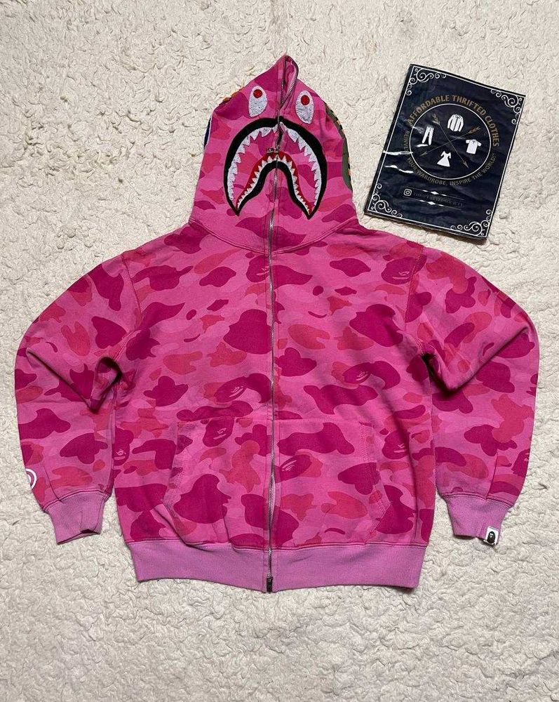 BAPE Pink Camo Shark Hoodie