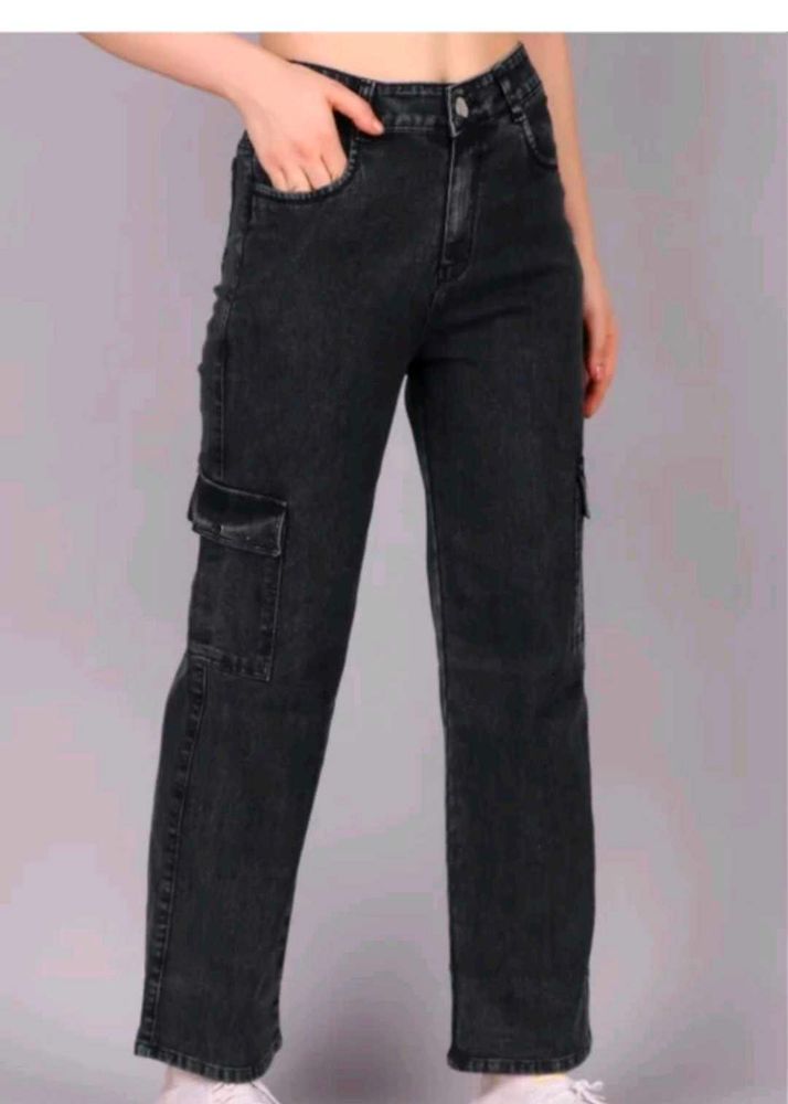Black Cargo Jeans
