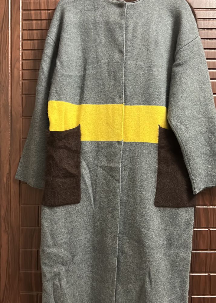 Unique Grey Coat with Accents