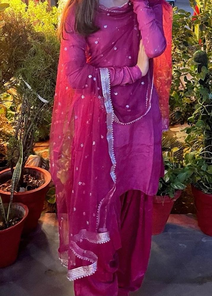 Embroidered Salwar Suit Set with Dupatta