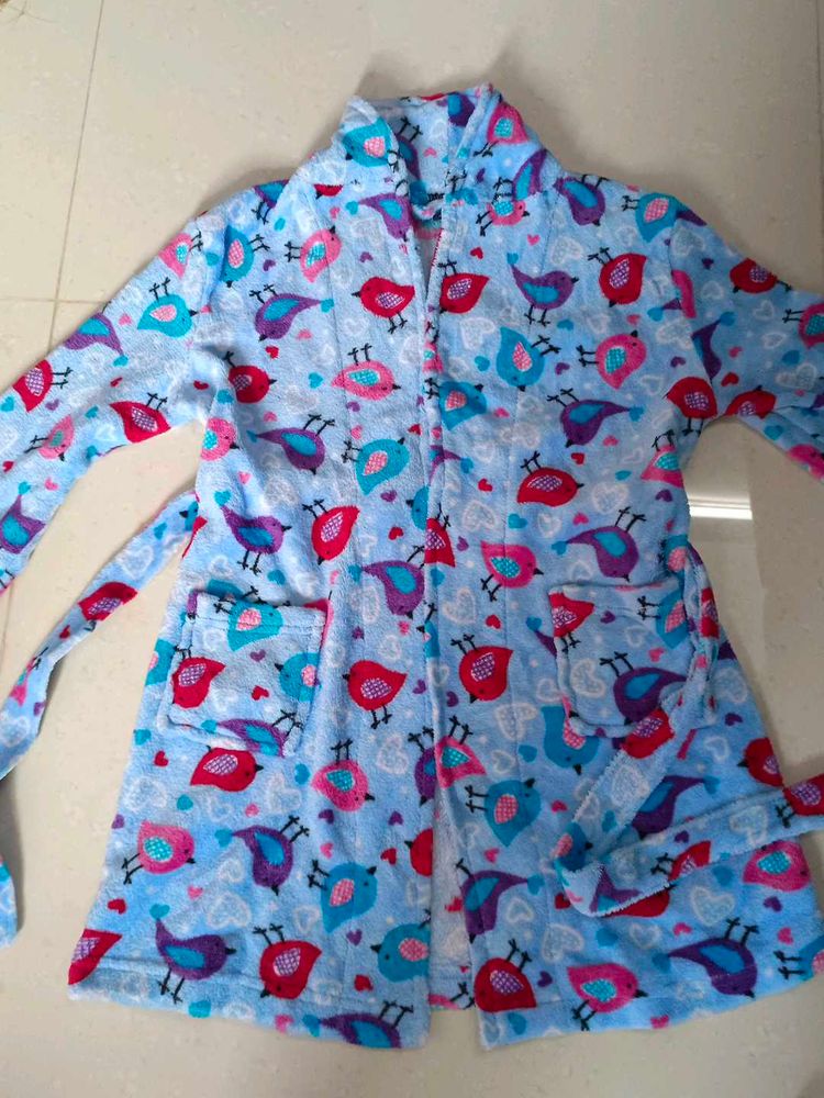 Cute Bird Print Robe