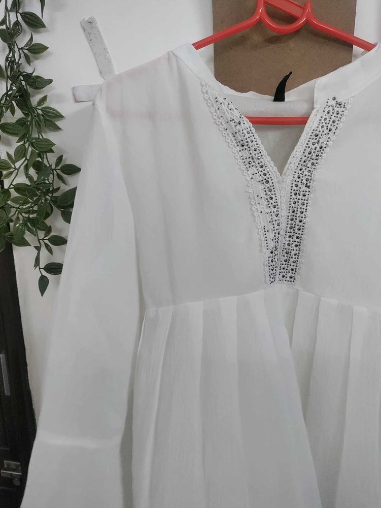 White Embroidered Top