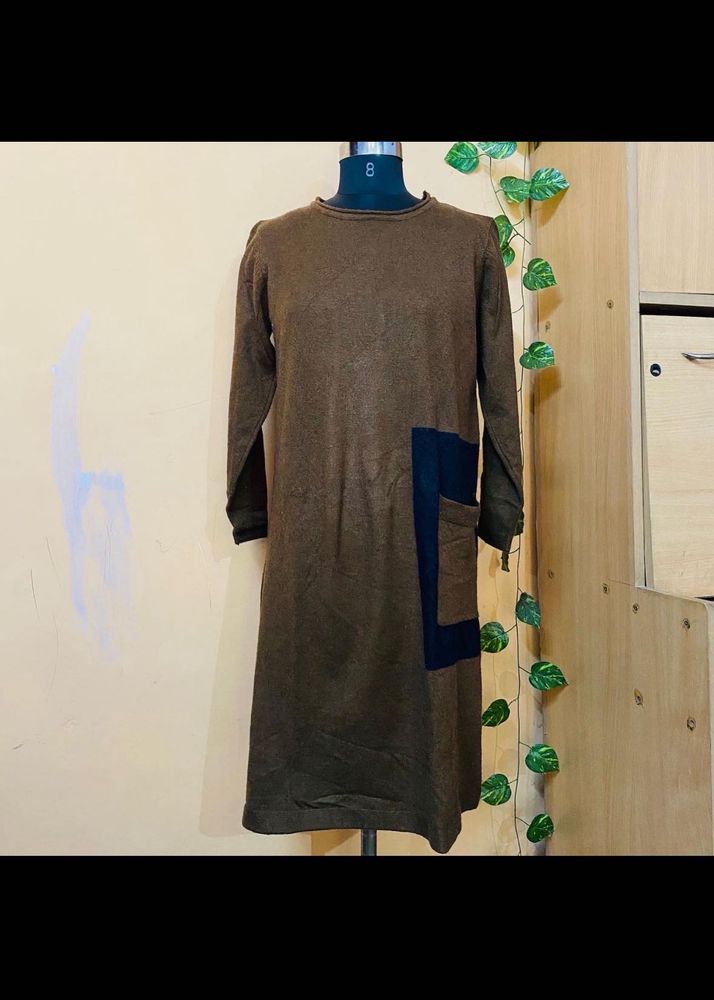 Unique Brown Midi Dress