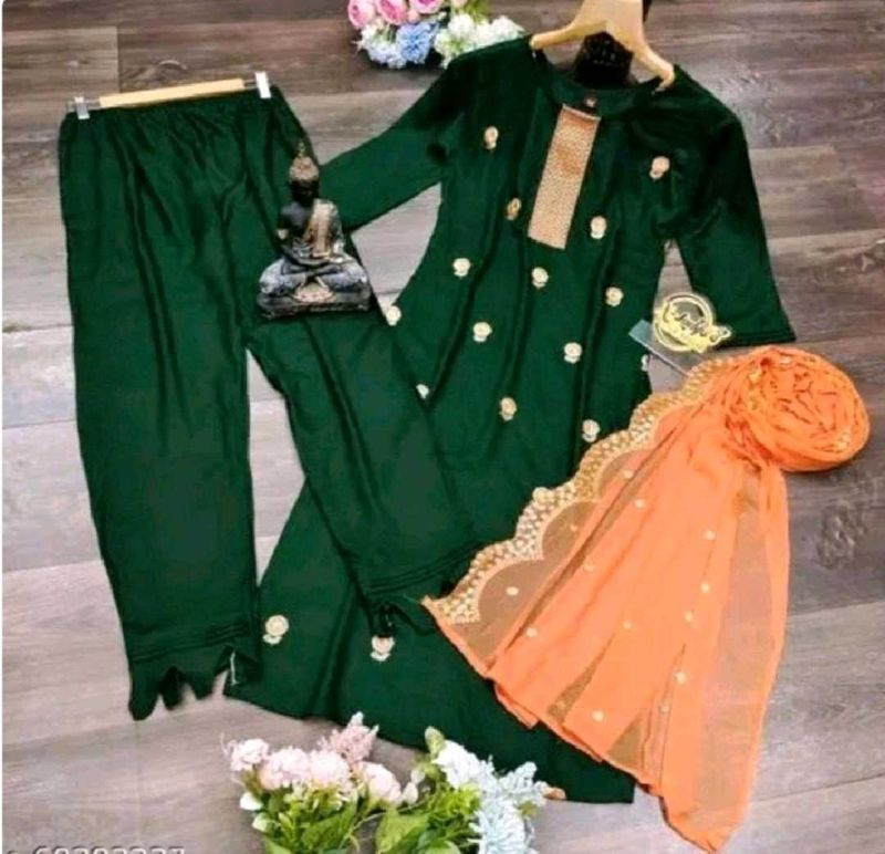 Premium Party Wear Kurta Pant Dupatta Set