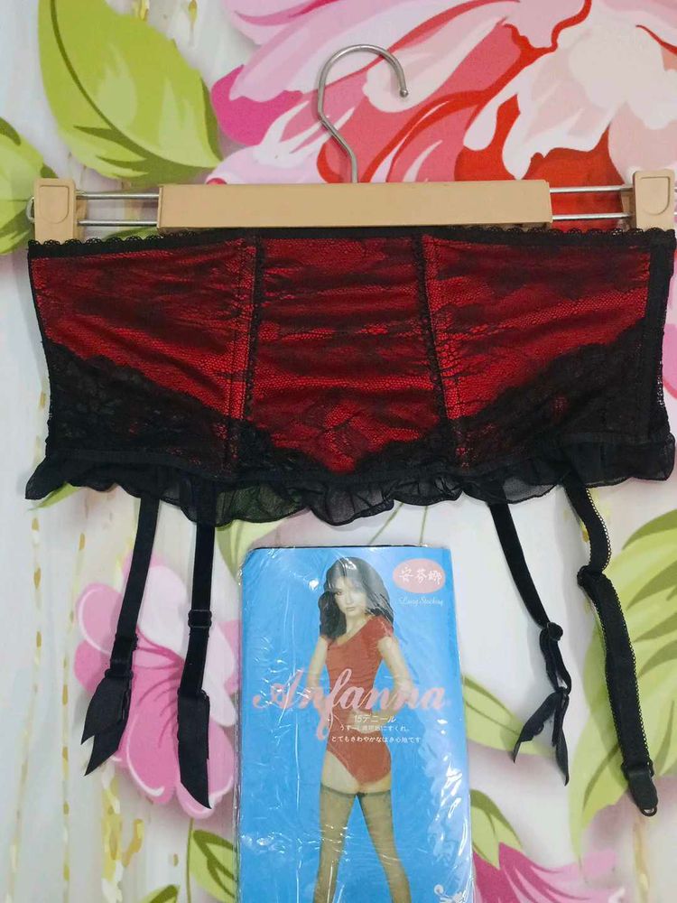 Red &amp; Black Garter Belt