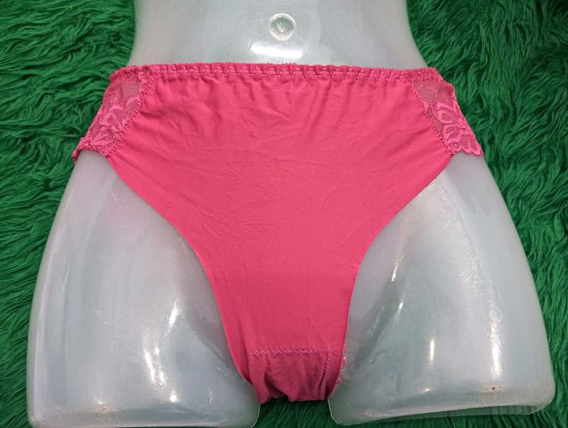 Pink Lace Trim Briefs💞