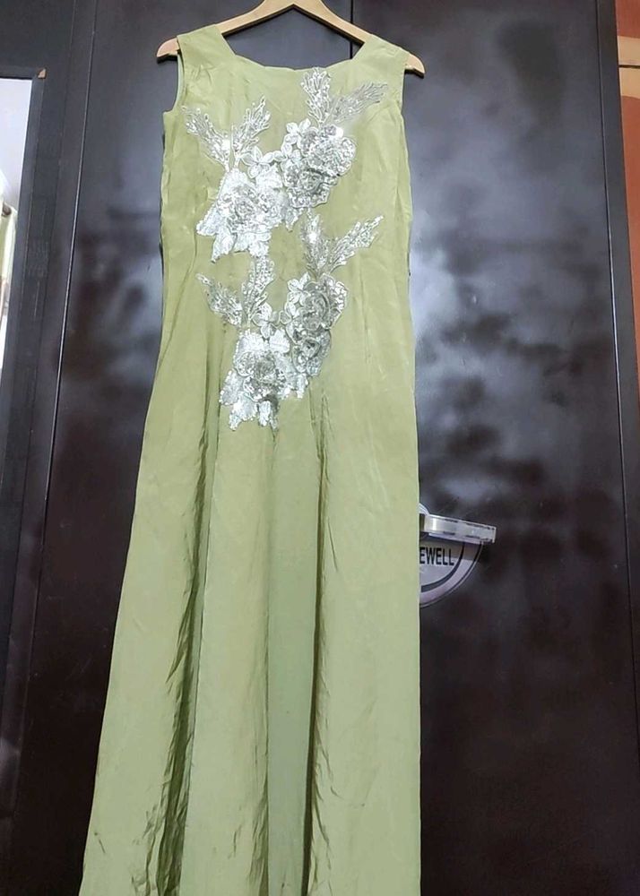 Lime Green Party Wear Dress For 32 Bust