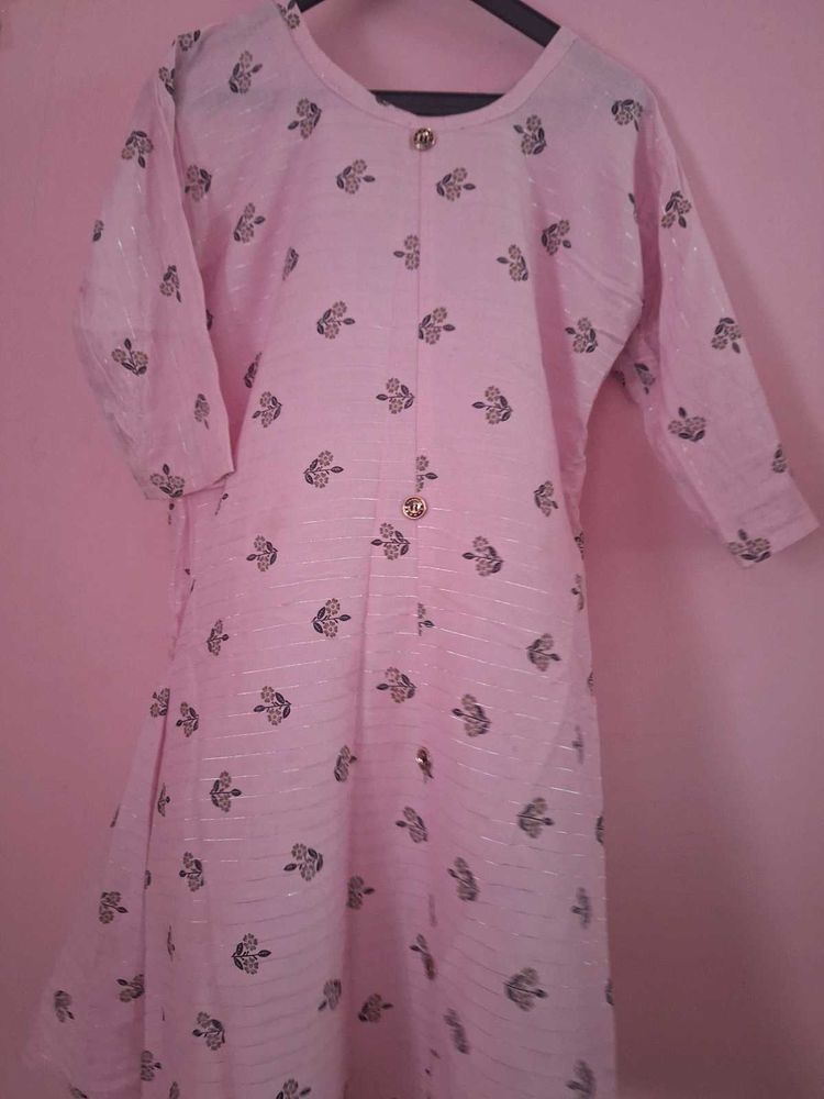Pink Floral Print Kurti