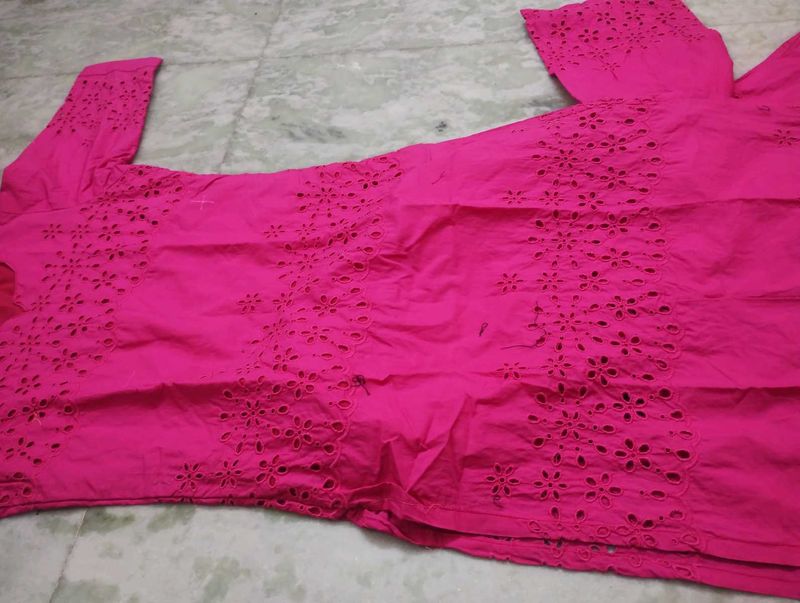 Pink Embroidered Kurta