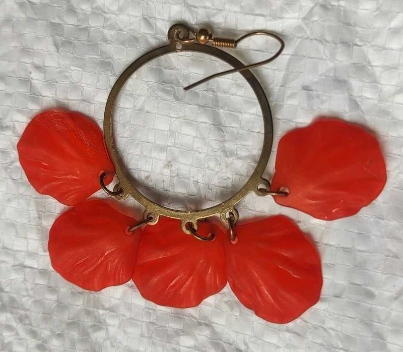 Red Petal Earrings
