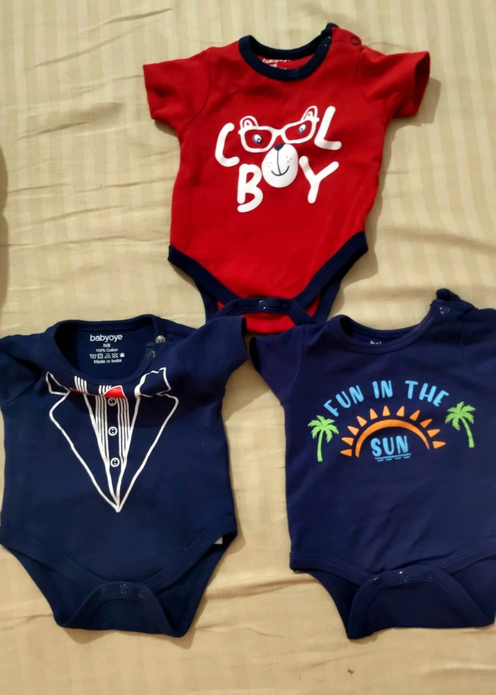 Babyoye 100% Cotton Half Sleeve Onessis Pack Of 3