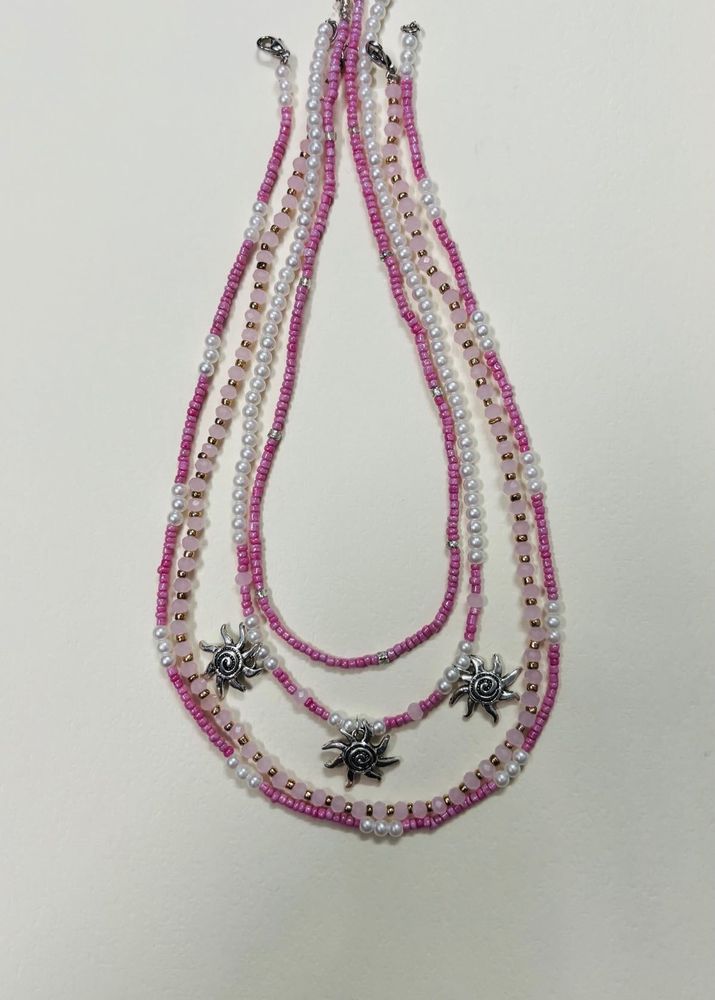 Pink Necklace Stack