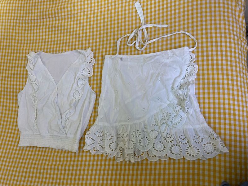Offwhite Soft Cotton Coord Set Bust 36
