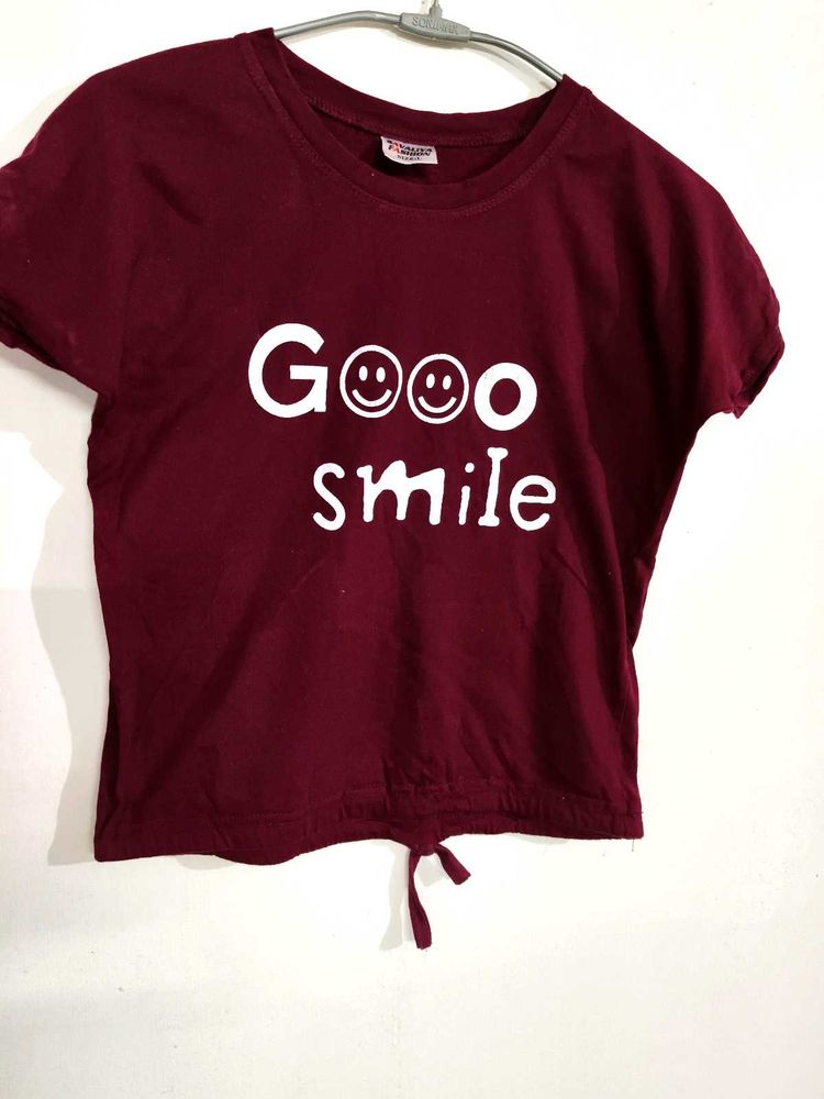 Cute Maroon Smile Tee