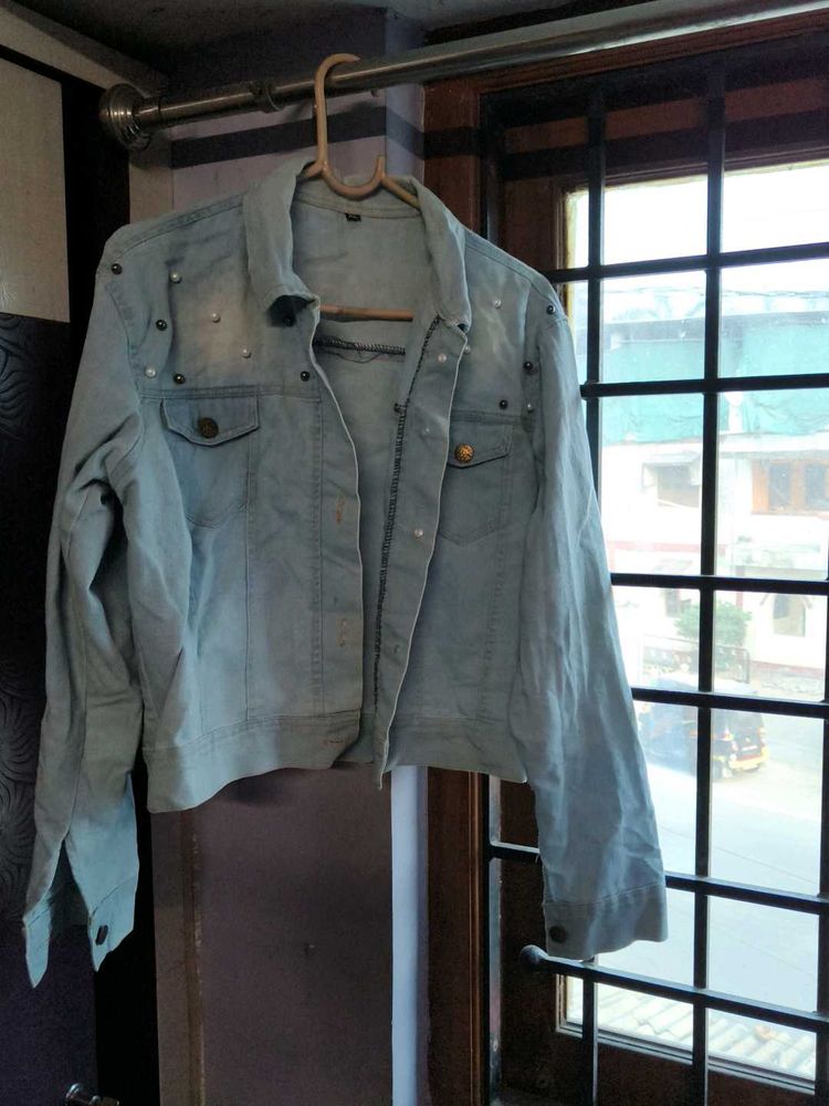 Trendy Light Blue Denim Jacket