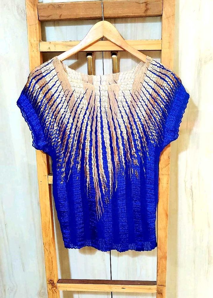 Blue &amp; Golden Design Top Size-34-36