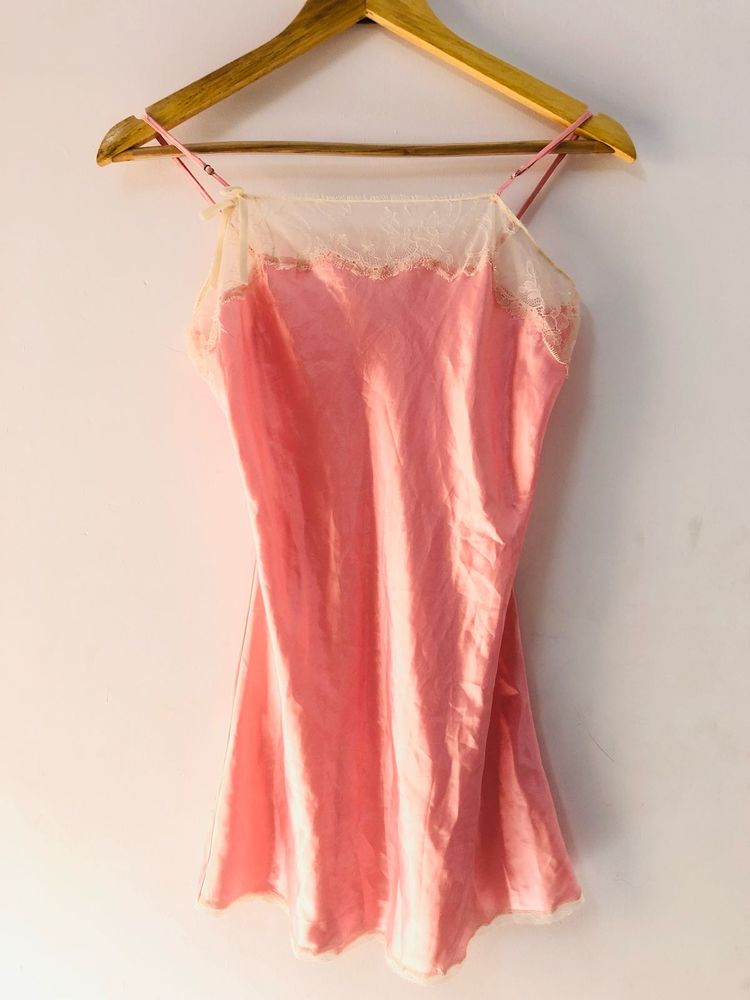 Pink Lace Cami Slip Dress