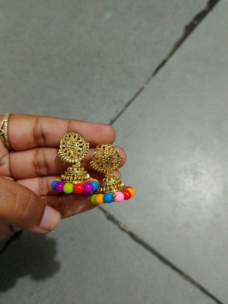 Colorful Jhumka Earrings