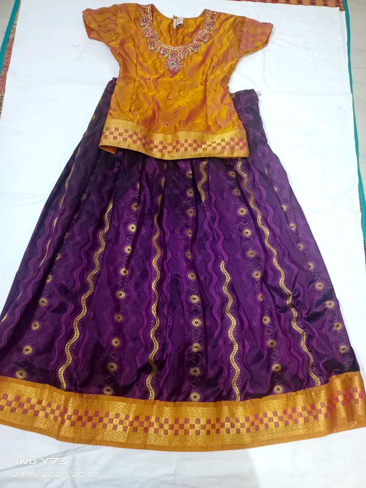 Girls Silk Lehenga Choli Set