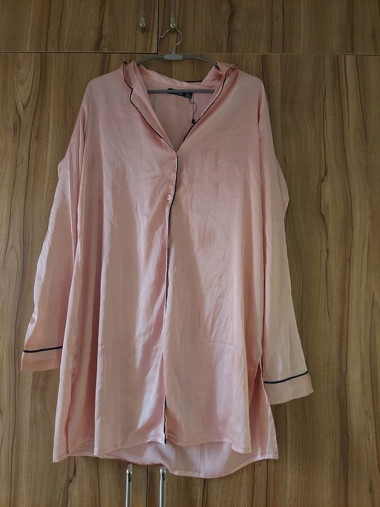 Imported Pink Satin Sleep Shirt