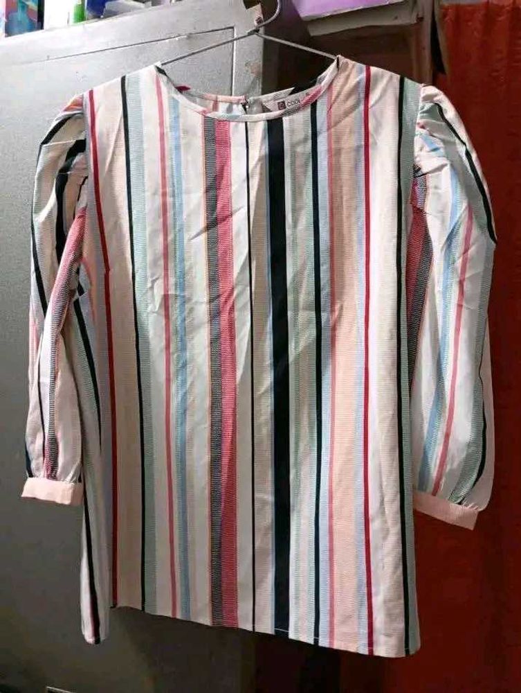 Striped Puff Sleeve Blouse
