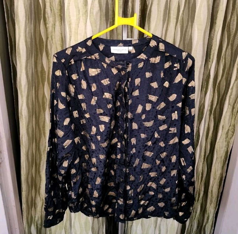 Fabienne Chapot Sunset Foil Print Blouse ✨🖤