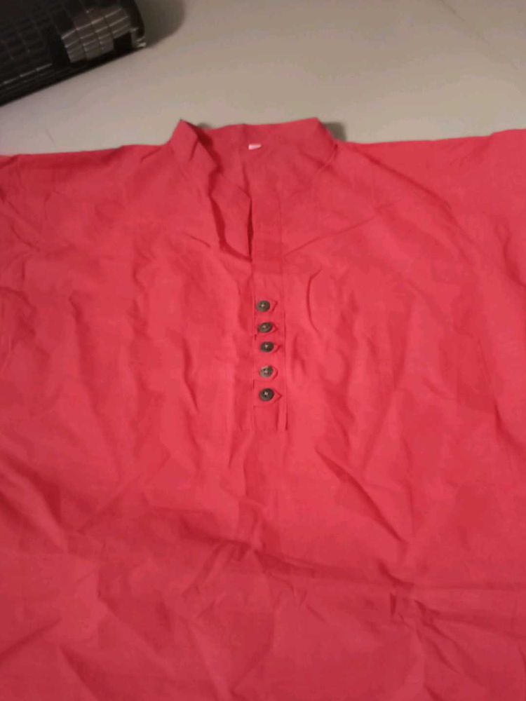 Red Cotton Kurta