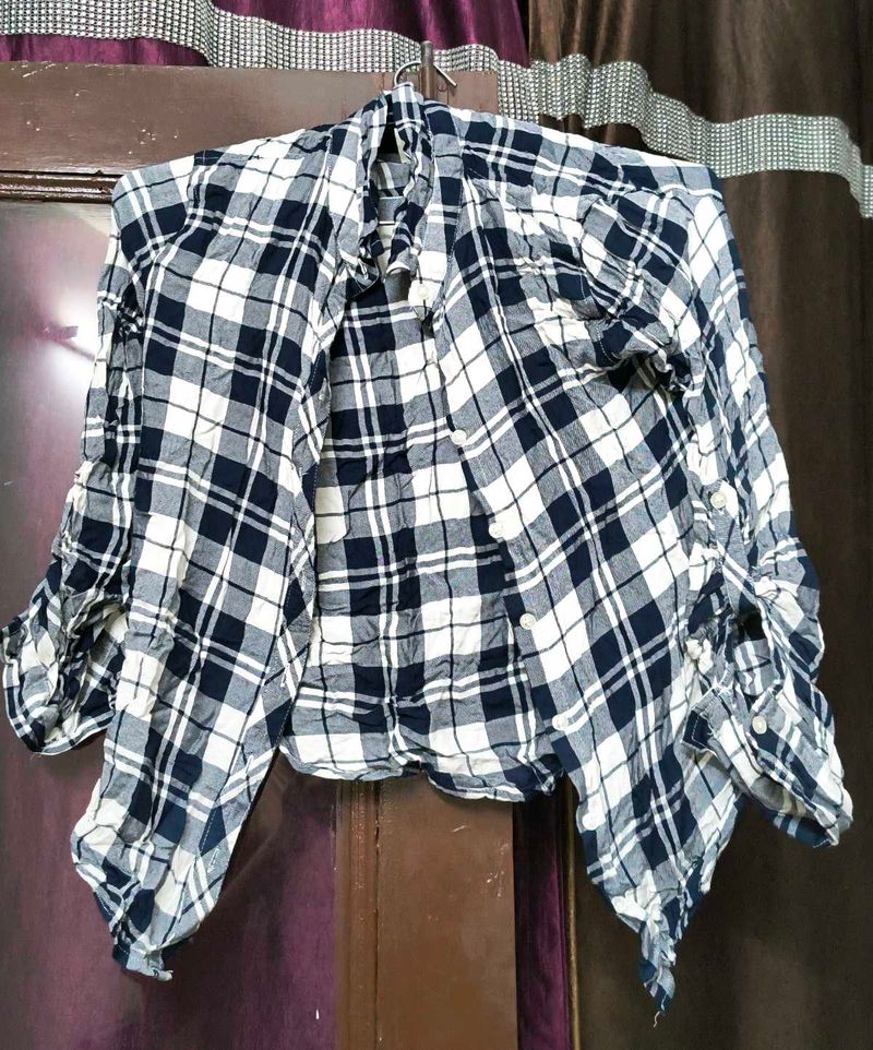 Check Shirt Blue White Colour