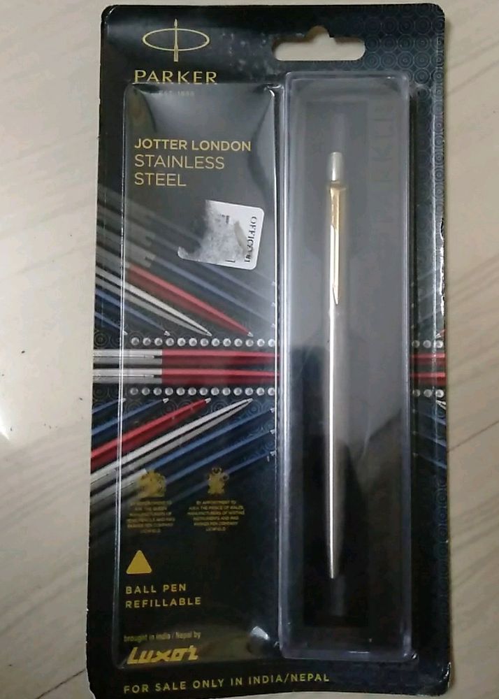 Parker Pen New Blue Stainless Steel Refillable