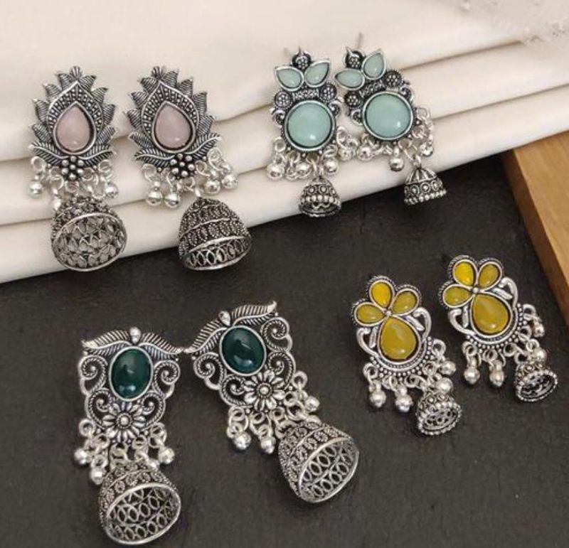 Jhumka Earrings Set of 4