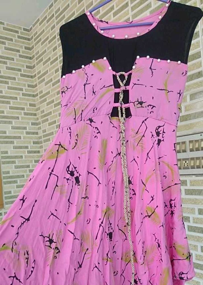 Pink &amp; Black Daily Wear Dress