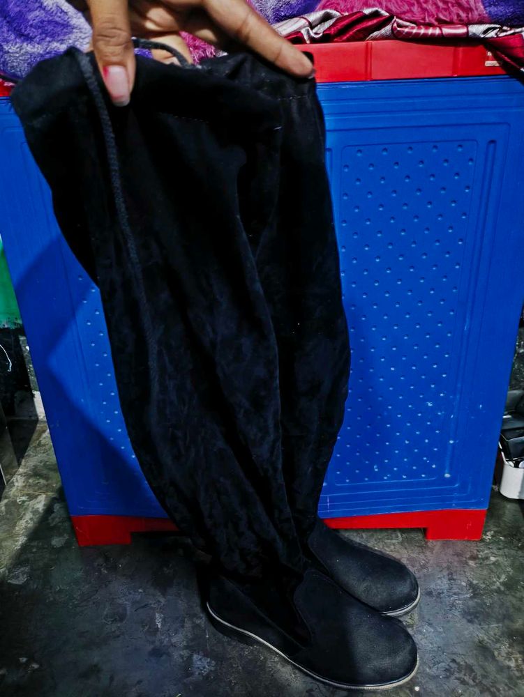 Black Thigh High Boots