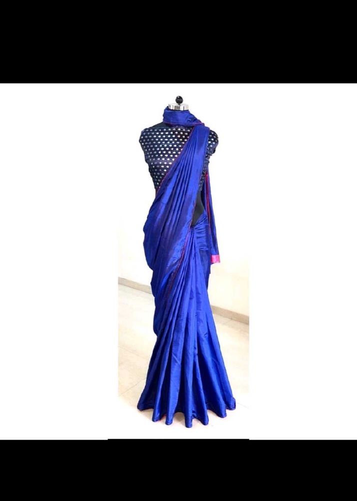 Royal Blue saree an pink blouse