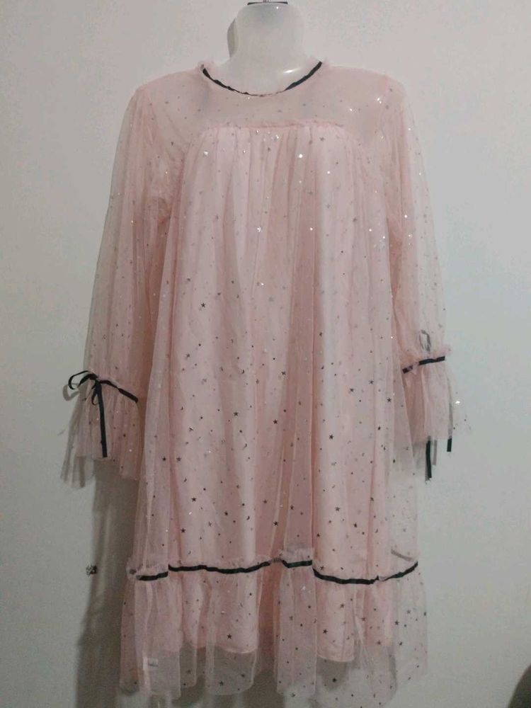 Pink Sparkle Korean  Tulle Dress