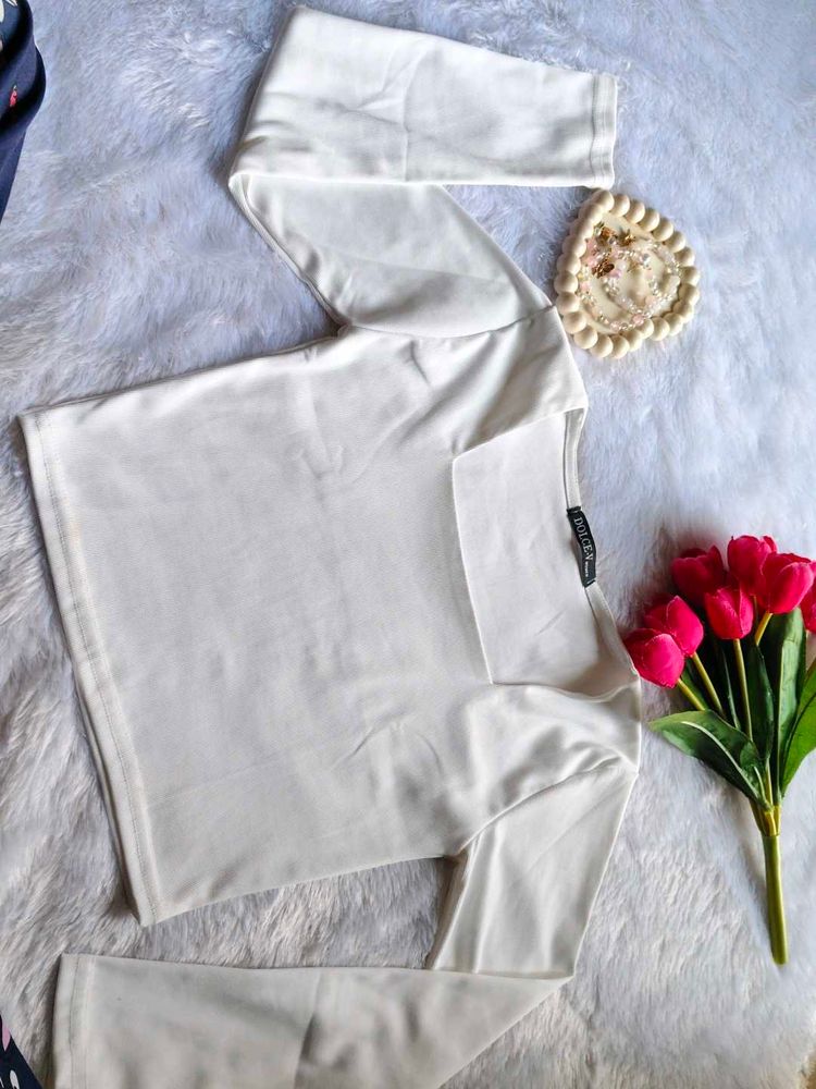 Elegant White Long Sleeve Top
