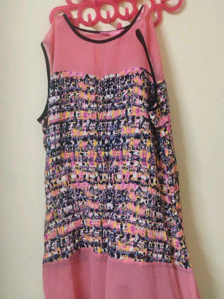 Pink And Black Colour Used Kurti