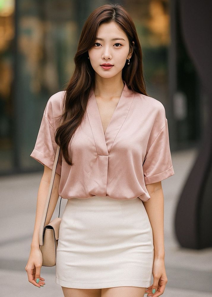 Elegant Pink V-Neck Top