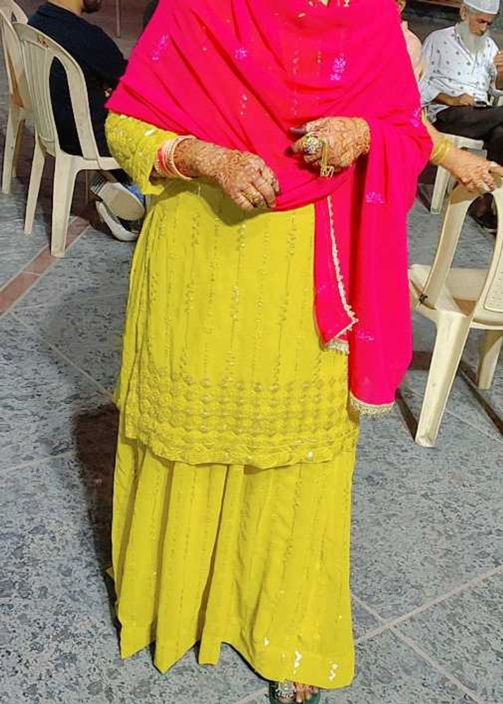Yellow 💛 Rani Gagra Kurti With Dupatta ❤️