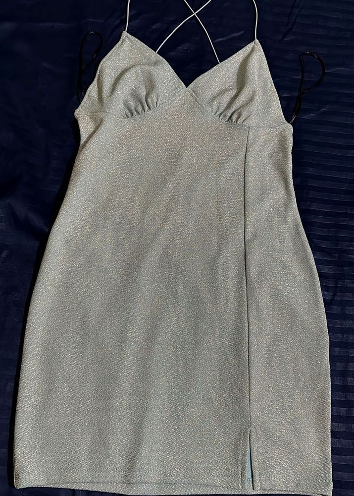 Silver Shimmer Mini Dress