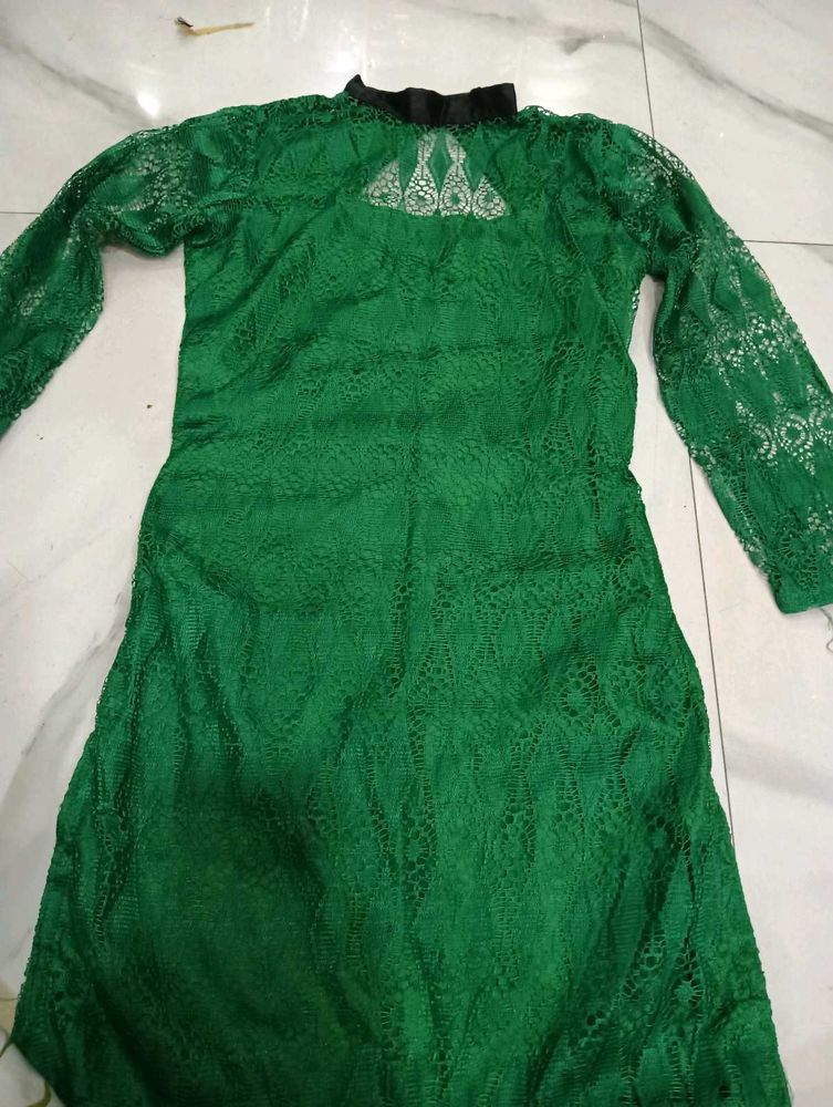 Green Lace Kurta
