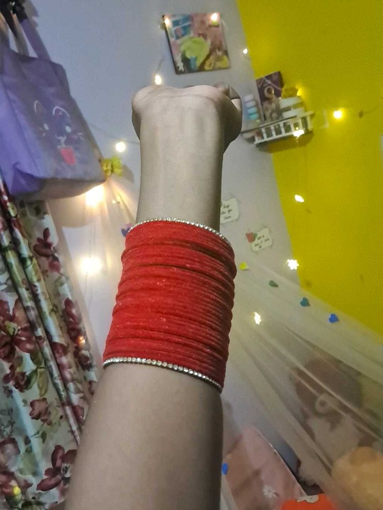 Beautiful Cherry 🍒 Red Colour 😍 Velvet Bangles