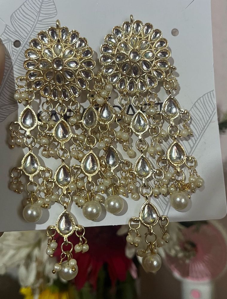 Elegant Kundan Dangle Earrings