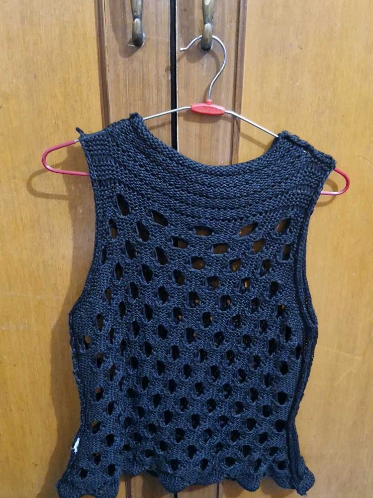 Crochet Knit Sleeveless Top